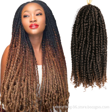 Passion Twist Hair Ombre Brown 18 inch  Water Wave Crochet Braids Passion Twist Crochet Hair Passion Twist Braiding Synthetici